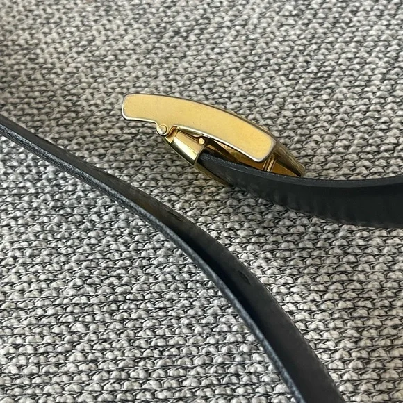 Yves Saint Laurent Black and Gold Leather Belt - Picture 11 of 16